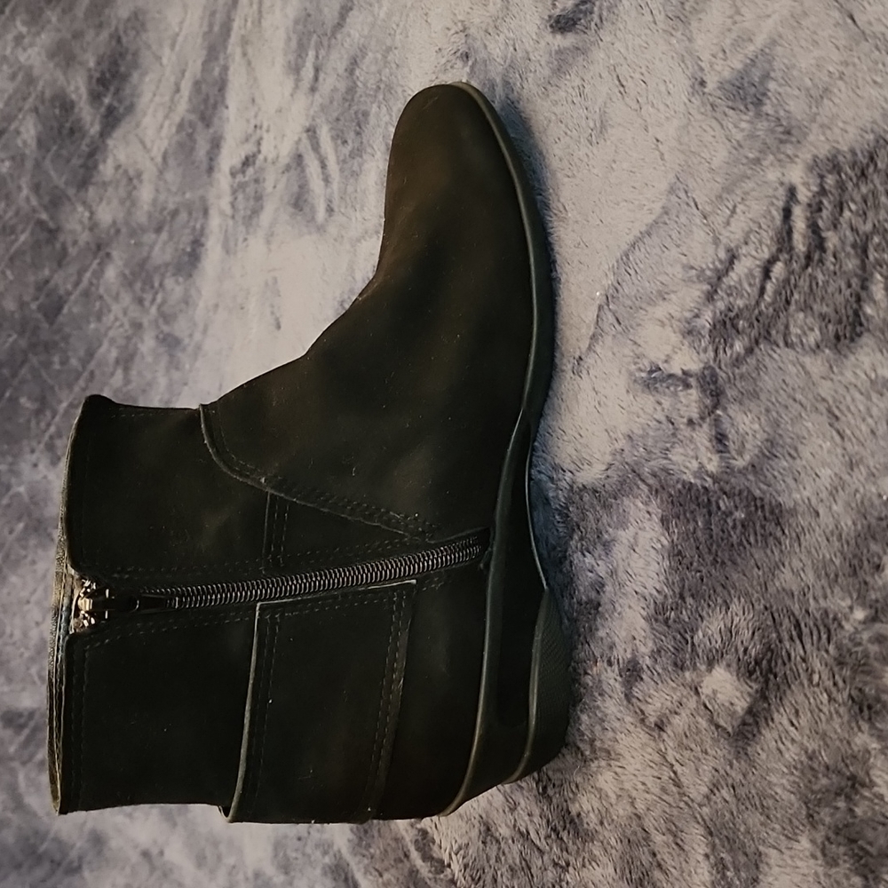 Amalfi Italy black suede ankle boots,